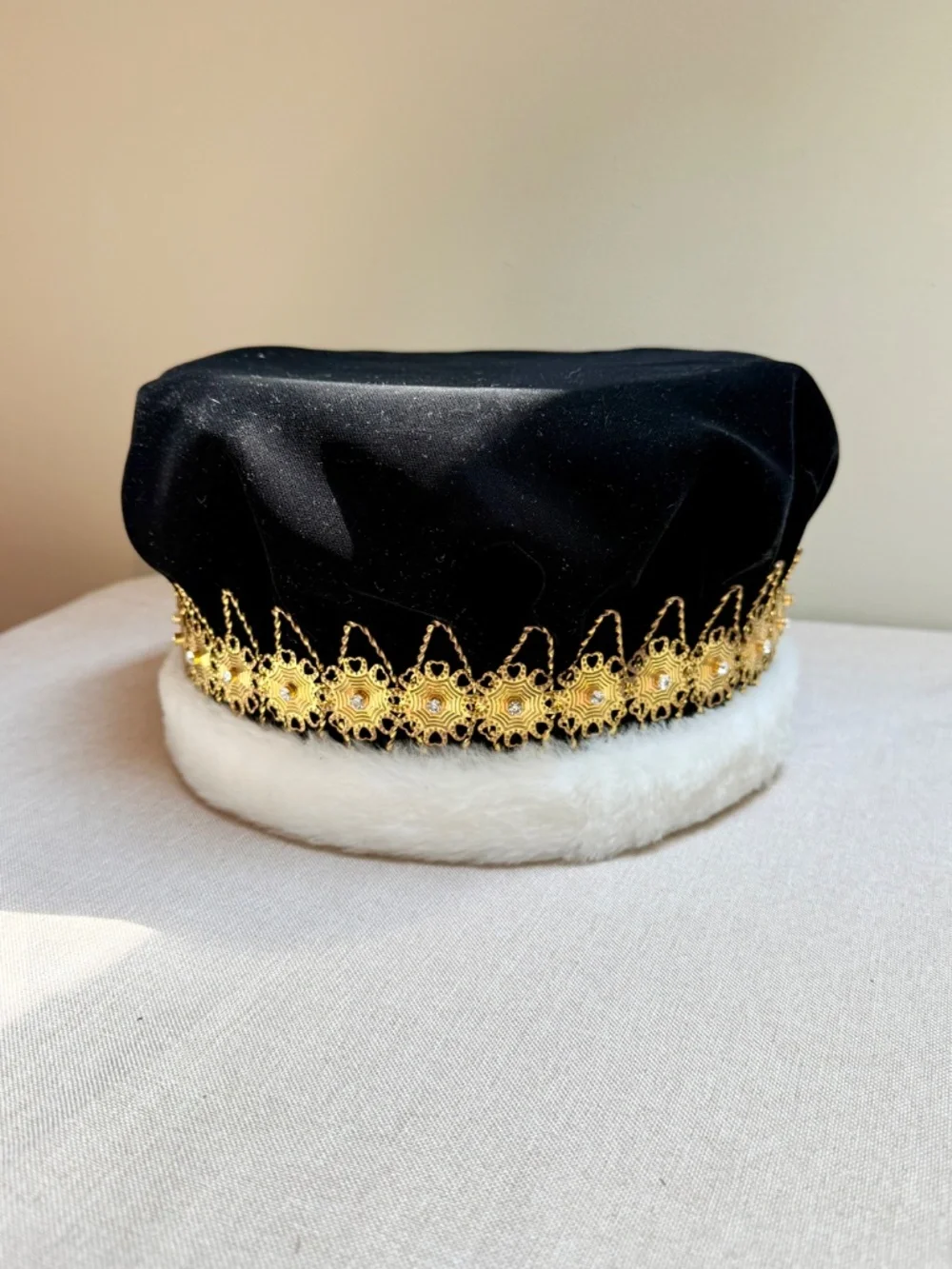 Black Velvet 6 1/2 in. Regal Crown with Gold Band